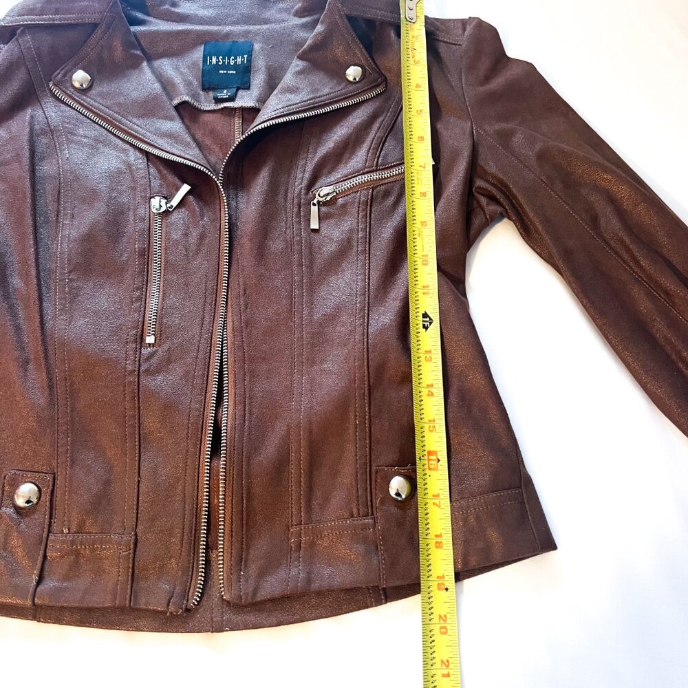 INSIGHT NEW YORK VEGAN LEATHER MOTO JACKET - Picture 10 of 13